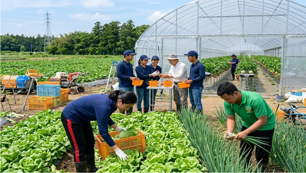 農業を行う外国人労働者